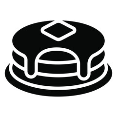 Stack of pancakes with butter and syrup, representing a delicious breakfast treat, comfort food, and a sweet indulgence isolated on white background