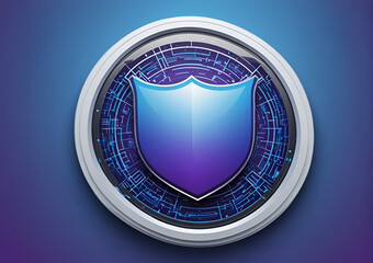 shield on blue background