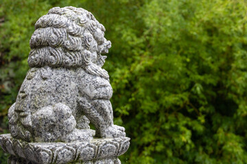 Obraz premium Guardian lion statues of Dazu Rock Carvings on Mount Baoding, Dazu, China