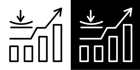 Resilience Chart  Icon Set White Style Collection