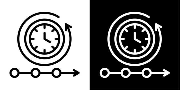 Continuity Timeline  Icon Set White Style Collection