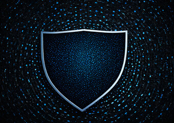 shield on blue background