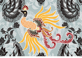 A variety of Indonesian batik that is very famous for its fauna motifs