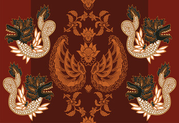 A variety of Indonesian batik that is very famous for its fauna motifs