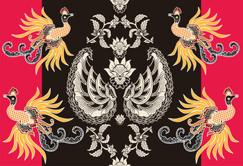 A variety of Indonesian batik that is very famous for its fauna motifs