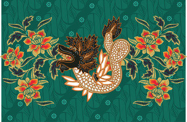 A variety of Indonesian batik that is very famous for its fauna motifs