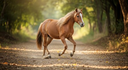 Falabella miniature horse with a small, elegant body and gentle posture standing on grassy terrain. Known as one of the smallest horse breeds, admired for its calm and friendly nature.