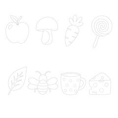 Tracing Worksheets for Kids. Dotted Outline Set (Fruits, Vegetables, Animals & Objects)