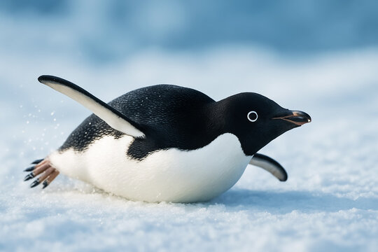 Gentoo penguin on the snow, Antarctic Peninsula, Antarctica