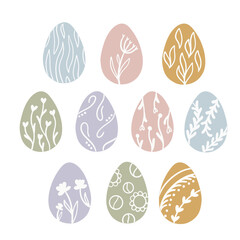 A set of hand-drawn vector illustrations with Easter elements.
