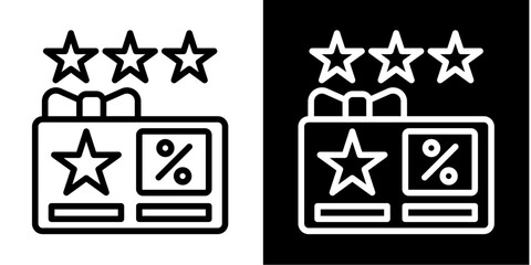 Gift Card  Icon Set White Style Collection