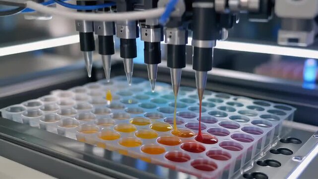 Automated liquid handling robotic dispenser scientific lab