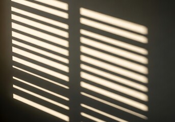 Sunlit wall casting shadows from window blinds creating a stark contrast