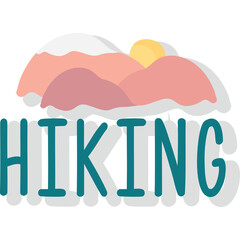 Hiking Adventure Mountains Sunrise Scenic Vista Teal Text Mountain Outline Graphic Design Adventure Outdoor Lifestyle