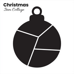 Holiday bauble shaped photo collage template for Christmas designs