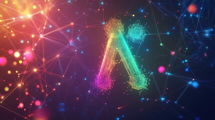 futuristic network connection concept with vibrant colors, ideal for demonstrating complex systems and global connectivity using advanced digital technology