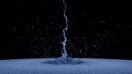Water splash on transparent background

3d rendering wide circular water splash forming a tall crown shape with dynamic liquid motion on full alpha channel
 - Powered by Adobe