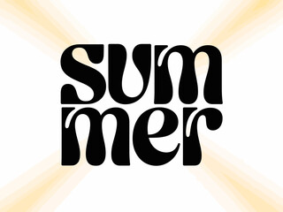 A joyful summer-themed typographic design featuring playful and curvy letters, perfect for evoking the fun and leisure of the summer season in any promotional material.