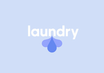 This appealing laundry logo includes water droplets in calming colors, perfect for laundry services, dry cleaners, or any water-related brand focused on cleanliness and freshness.
