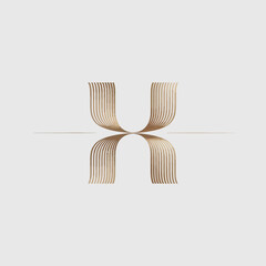 A minimalist design showcasing the letter H, created with flowing lines that evoke elegance and sophistication, representing continuity and a modern artistic style.