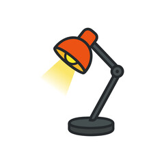 Desk Lamp Illustration on White Background