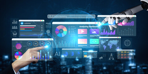 AI processing digital marketing metrics and visualizing campaign performance data to improve strategy, insights, and ROI optimization for online businesses Parse