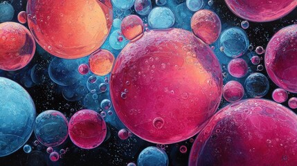 Vibrant Abstract Cosmic Bubbles