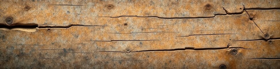Cracked weathered wood, empty aged paper sheet, vintage, note, background