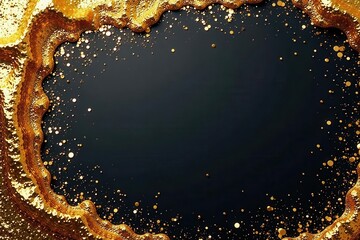 Elegant gold foil frame with glitter splatter , decorative, sparkle, foil