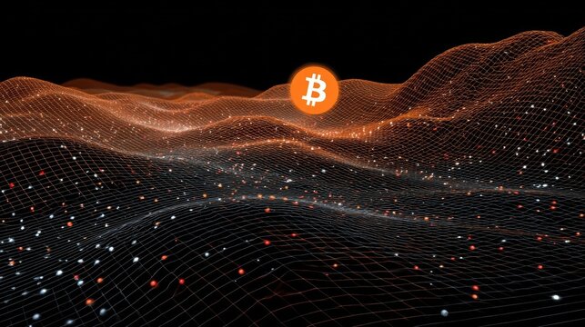 Bitcoin Cryptocurrency Digital Network - Powered by Adobe