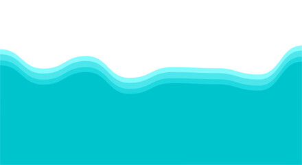 Abstract Blue Ocean Wave Illustration Background