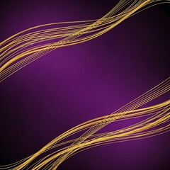 Abstract Golden Lines on Purple Background - Modern Design Element.