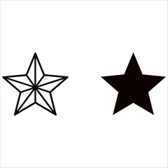 Star icon set, outline and solid style, perfect for rating systems isolated on white background