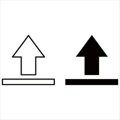 Upload icon set, outline and solid style, perfect for web design isolated on white background