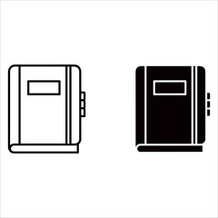 Classic book icon set isolated on white background, reading and writing material object