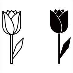 Tulip icon shows spring and flower isolated on white background vector illustration