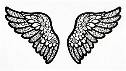 Intricate black lace wings design showcasing elegant patterns and delicate craftsmanship for creative art projects