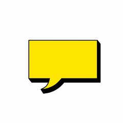 Vibrant Yellow Speech Bubble Graphic with Shadow Effect for Design