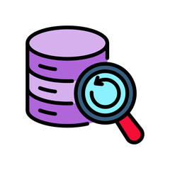 Data Retrieval lineal color icon