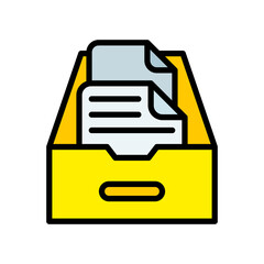 Document Archiving lineal color icon