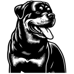 Illustration of a cute Rottweiler