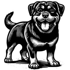 Illustration of a cute Rottweiler
