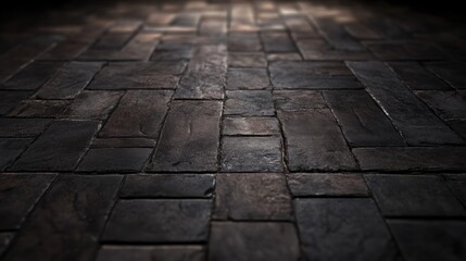 Dark, textured paving stones