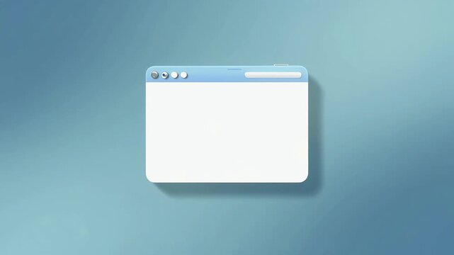 Modern Blank Browser Window Pop-Up Animation for Web Design and Technology Concepts