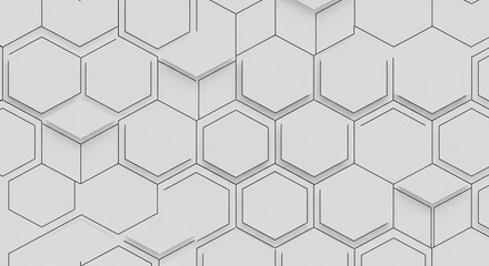 Modern white honeycomb texture backdrop perfect for tech or science presentation, a simple elegant pattern for technology background or futuristic design element