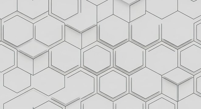 Modern white honeycomb texture backdrop perfect for tech or science presentation, a simple elegant pattern for technology background or futuristic design element - Powered by Adobe