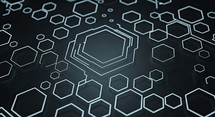 Elegant glowing hexagon patterns on dark backdrop create a modern, high-tech feel perfect for technology, science, or futuristic concepts in your next project