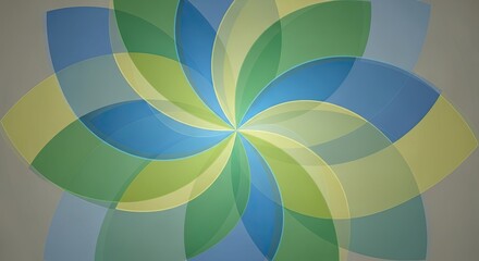 Modern abstract background with vibrant blue, green, and yellow hues creating a dynamic floral pattern for eye-catching designs and creative projects