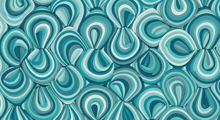 Trendy teal and aqua abstract seamless background adds a modern, artistic touch to your projects with its unique layered droplet design and cool, calming vibe