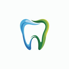 Featuring a unique combination of a tooth and flowing green and blue elements, this image represents the harmony between dental health and environmental consciousness in a stylish manner.